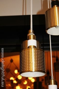 Bert Frank Riddle Chandelier White & Brass