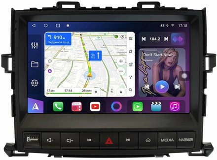 Магнитола для Toyota Alphard H20, Vellfire 2008-2014 (полочка под экраном, рамка с кнопками) - FarCar XXL9-9536K монитор 9.5" 2K QLED на Android 14, TS20, 8+256Гб, CarPlay, 4G SIM-слот