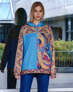 Худи "Танец тигра с драконом", по мотивам традиционного вьетнамского лубка