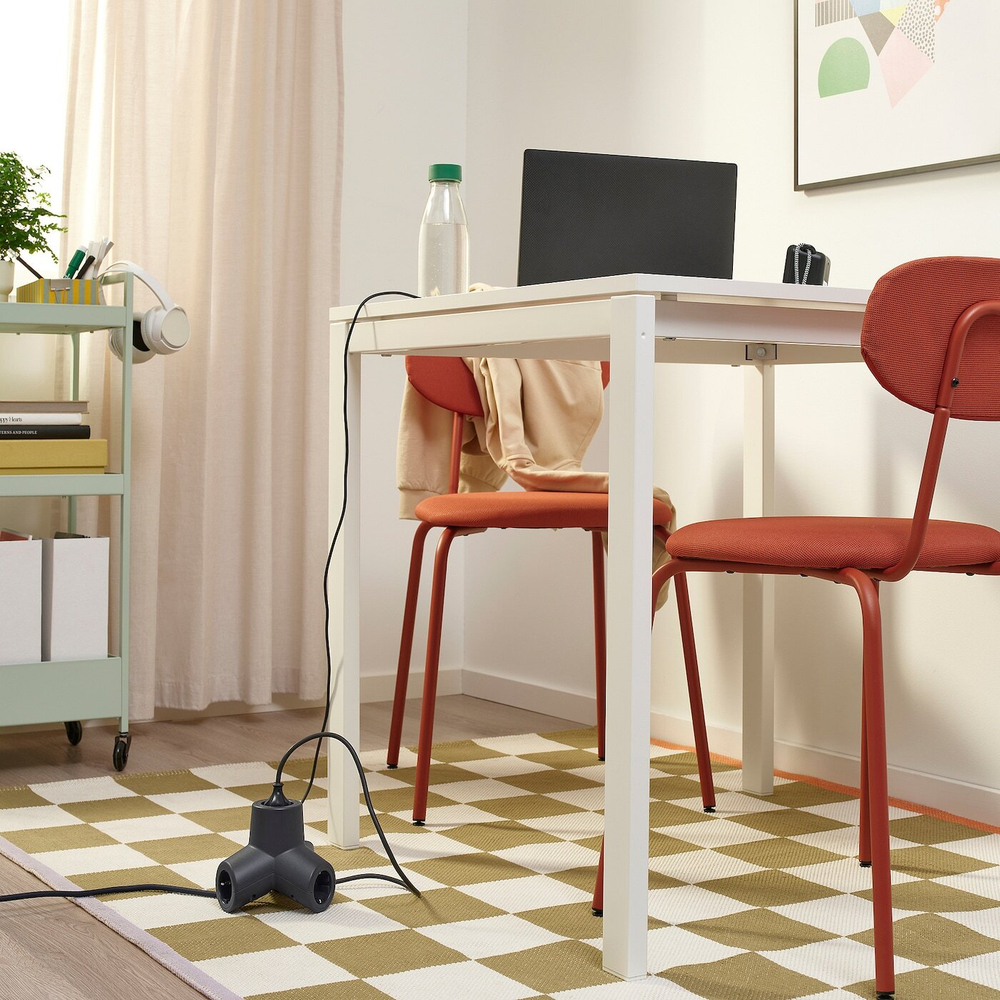 IKEA HORNFELS  (ИКЕА ХОРНФЕЛС)  -  Удлинительный кабель, темно-серый, 1,8 м