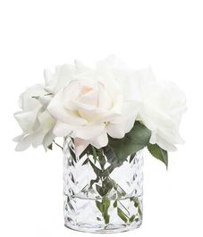 Букет белых роз в прозрачной вазе "ёлочка", Cote Noire