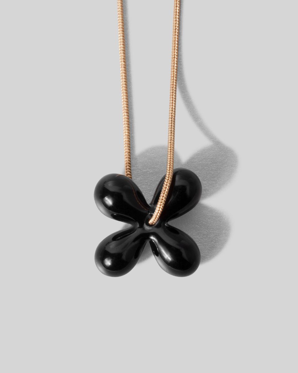 Подвеска Flower Glass Black Golden