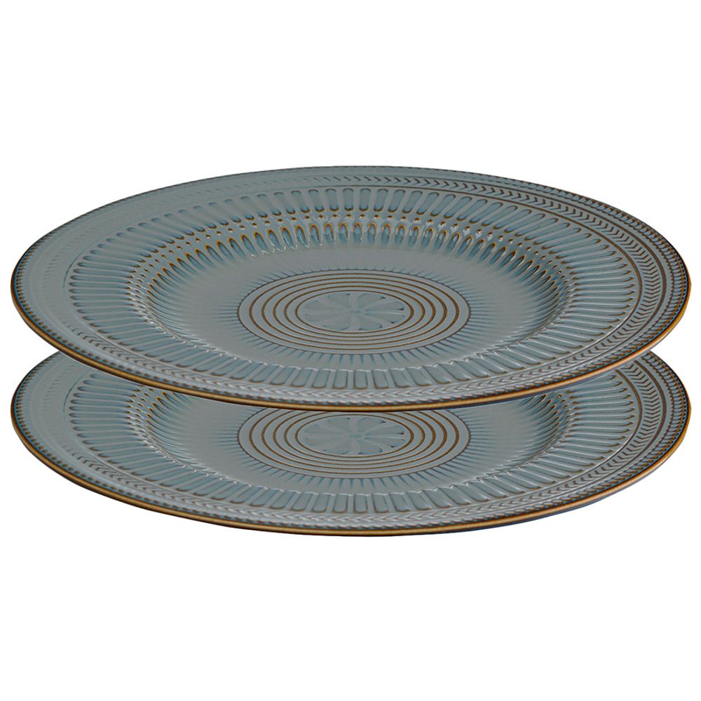 Набор из 2-х фарфоровых тарелок LJ_NC_PL26, 26 см, серый
