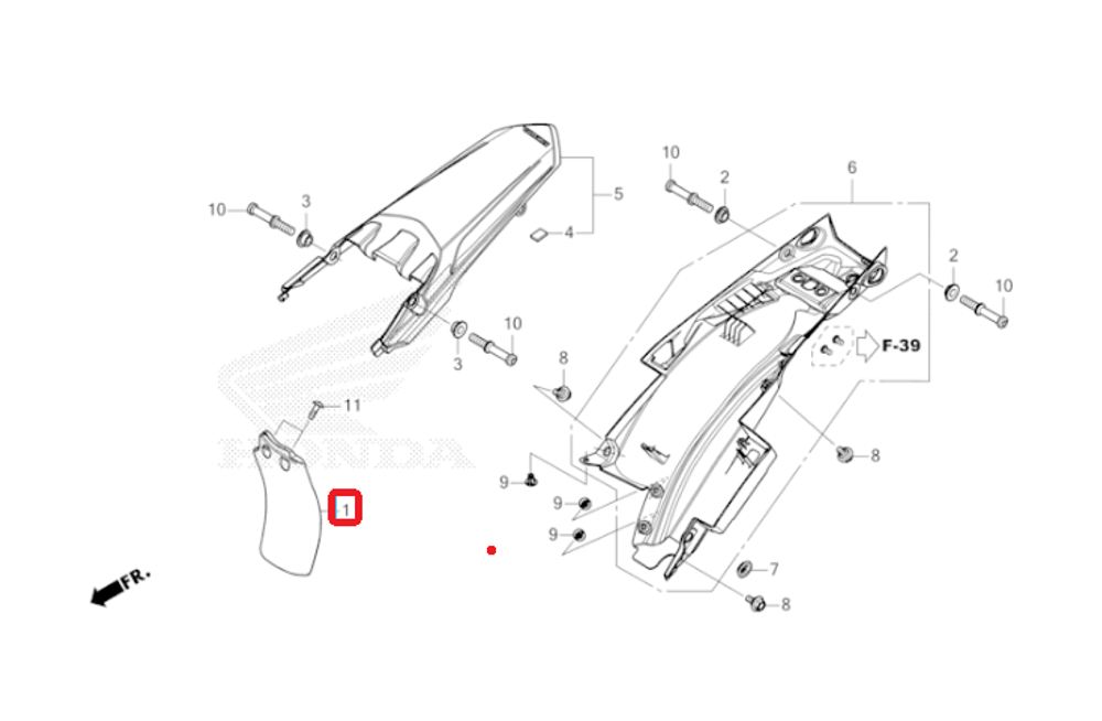 17218-K1T-E10. MUDGUARD. Fairing CRF300L