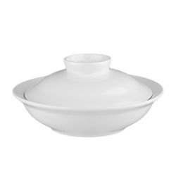 Бульонница мисосупница 175 мл d 14,5 см h7 см с крышкой белая фарфор "Kunst Werk Bl" P.L. [6]