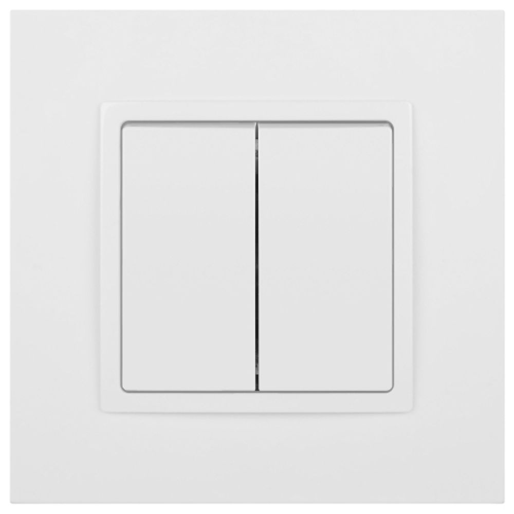 Переключатель ЭРА Elegance 14-1106-01 двойной 10АХ-250В IP20 белый