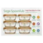 Sage Spoonfuls, Жесткие стеклянные баночки для детского питания, 6 упаковок по 120 мл (4 унции)