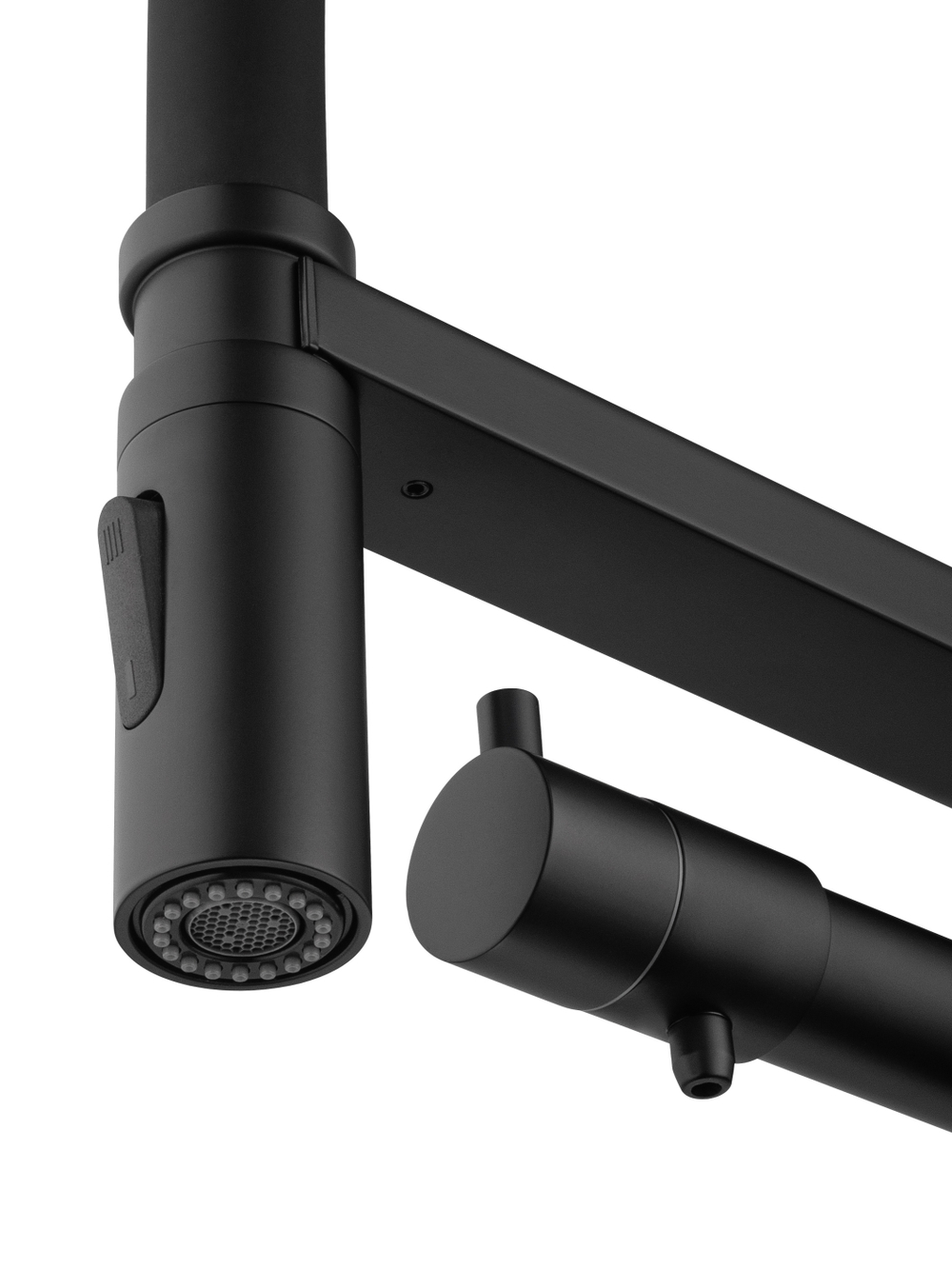 Смеситель для кухни с гибким изливом и подключением фильтра WONZON & WOGHAND, Черный матовый (WW-88458007-MB)