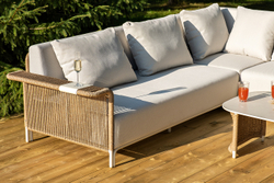 "Мальдивы" трансформирующаяся лаунж-зона из искусственного ротанга, цвет соломенный