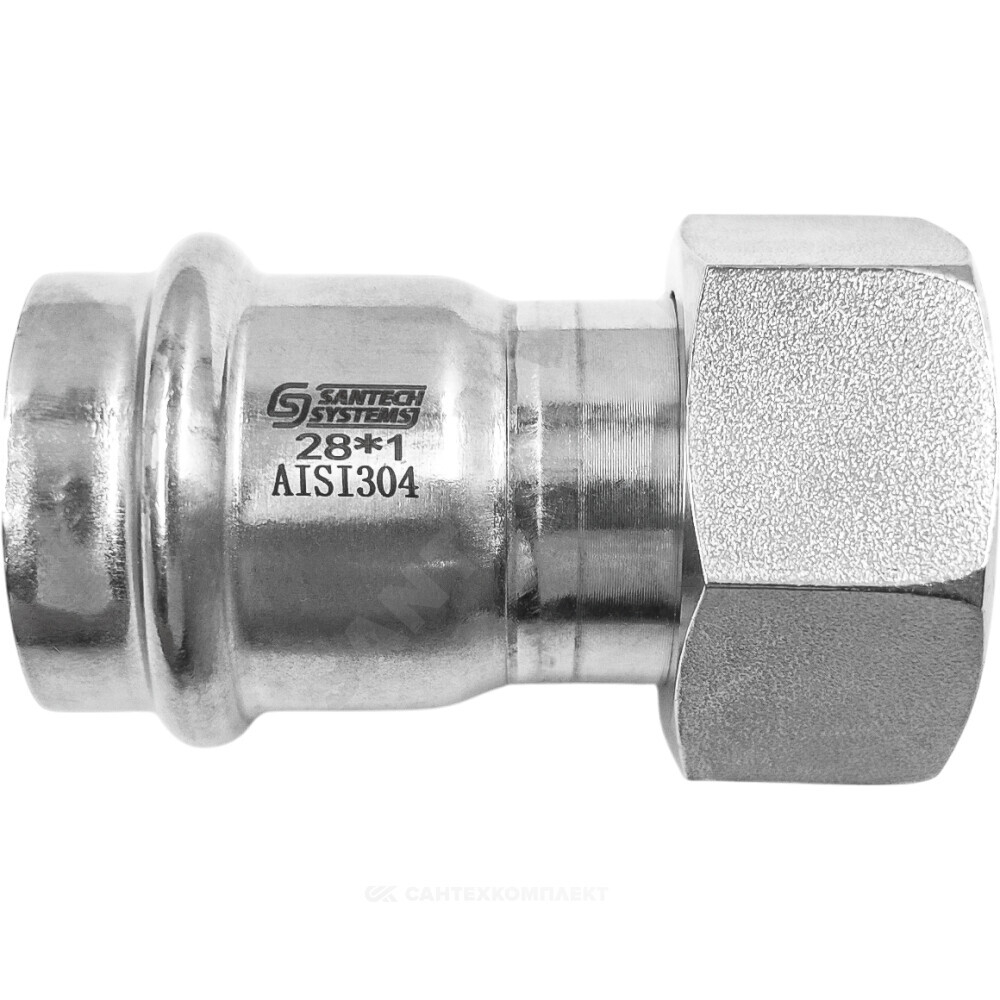 Муфта сталь нерж AISI 304 Дн 15х3/4" пресс/нак/гайка SantechSystems