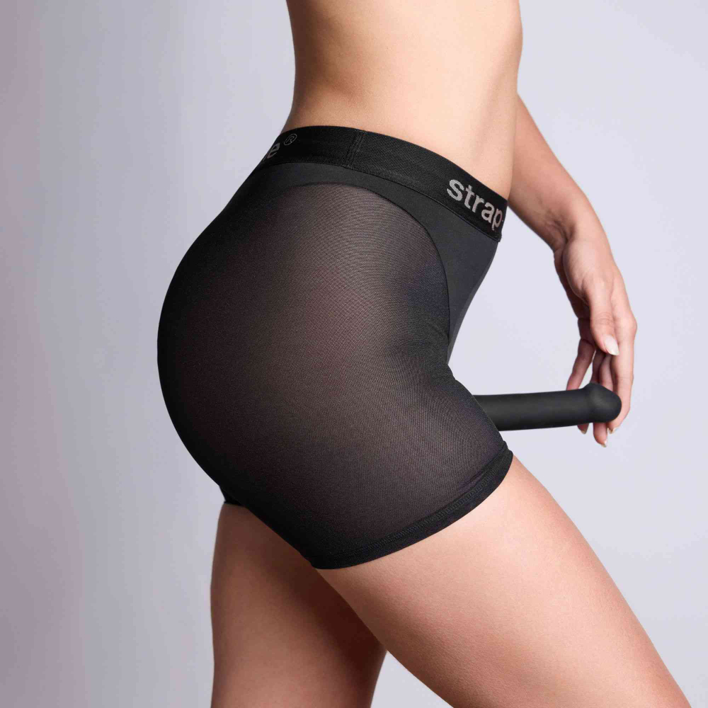 Трусики для страпона Strap-on-me Harness Lingerie Halo, чёрные