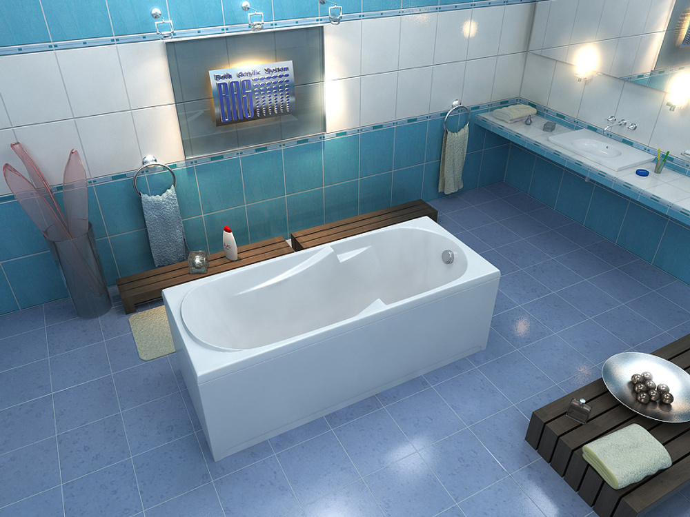 Акриловая ванна Bas (Бас) Нептун 170x70, с каркасом