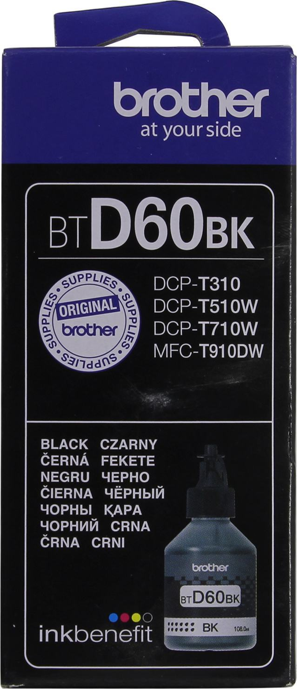 Чернила Brother BTD60BK Black для DCP-T310/T510W/T710W, MFC-T910DW (108мл)