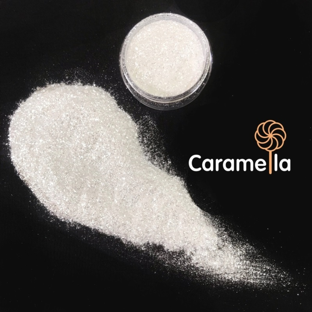Глиттер пищевой МЕЛКИЙ Caramella Белый жемчуг 3 гр