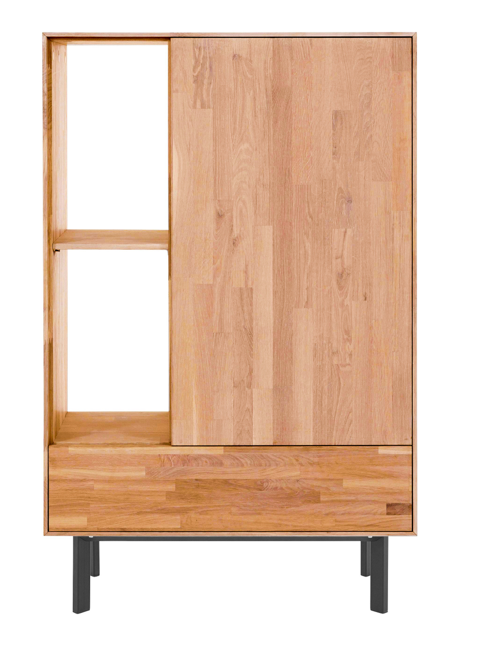 Комод Виби из массива дуба в стиле лофт, 85х40х135 см, на металлических ножках