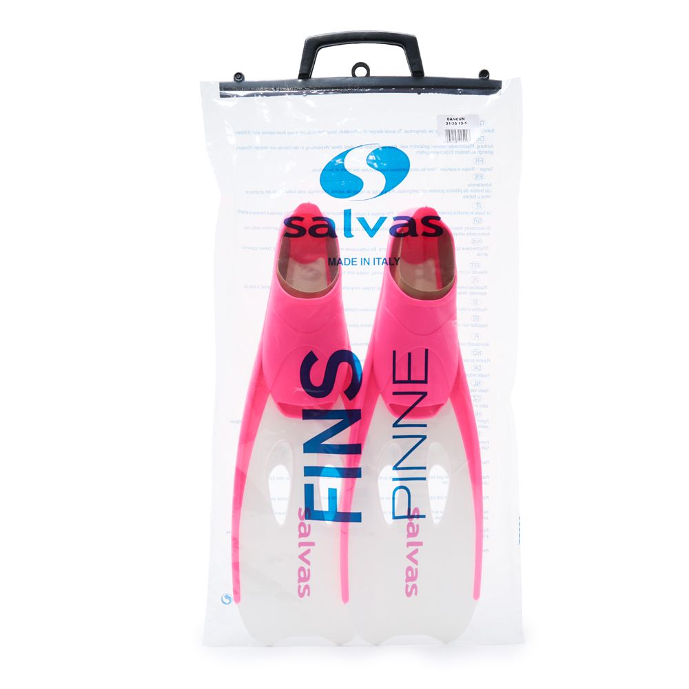Ласты для плав. Salvas Cancun Fin, BA12531WFSTS,TPR и Technoflex,р.31-33, розовый
