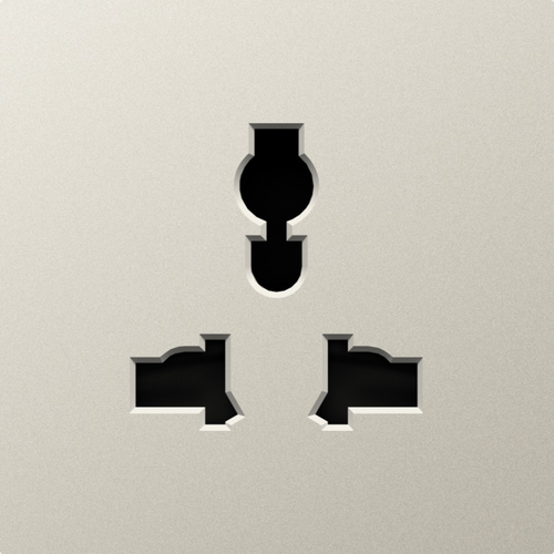 Накладка для розетки мультистандарт, со шторками 16A 250 В~, матовый кашемир, серия A07