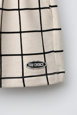 ZARA ШОРТЫ В КЛЕТКУ, ЭКРЮ