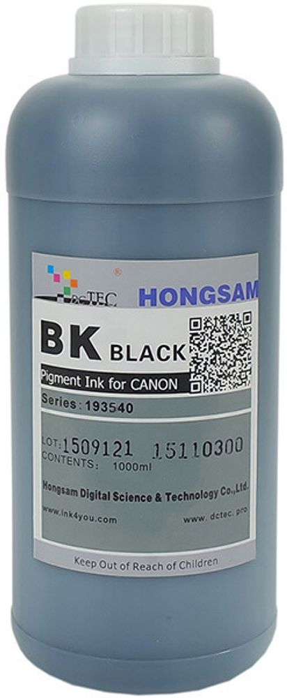 Чернила DCTec — HONGSAM пигментные 193540 для Canon TM-200/300/240/350 Фото черный 1л.
