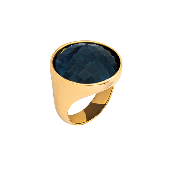 Кольцо Possebon pearl black agate 17.2 мм K1155.4/17.2 BW/G