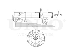 Амортизатор газовый передней подвески левый UNIO SAB-10050