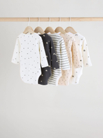 Боди с длинным рукавом для малышей Next E57-301, 5 шт., Белый, Темно-серый, Молочный