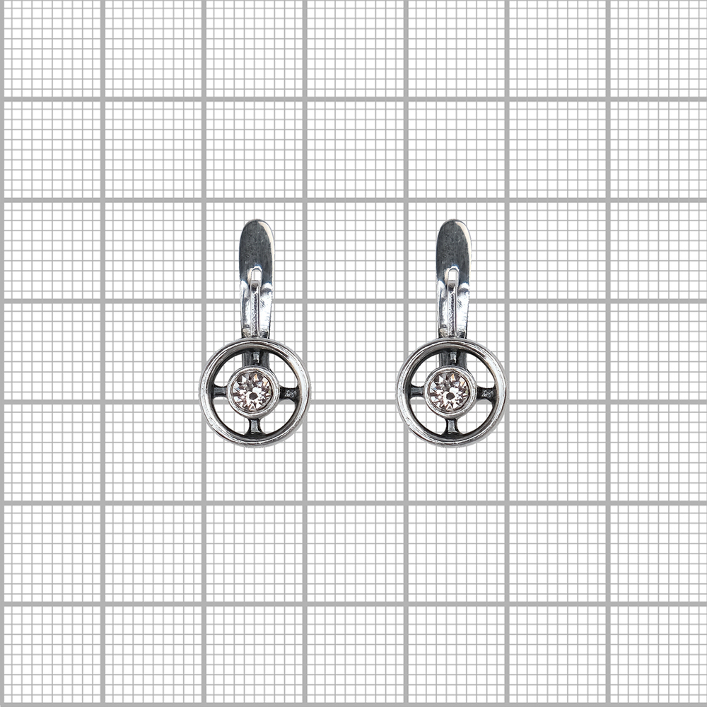 "Ивало" серьги  из коллекции "Финляндия" от Jenavi  с английским замком