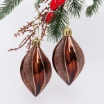 Ёлочные игрушки «Таинственное очарование» Капля 8 см (набор 2шт), шоколад