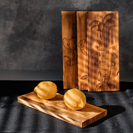 Деревянные разделочные доски 4 шт. из сибирского кедра с гравировкой RDN22