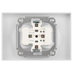 Розетка Intro Accent 6-204-06 двойная 2х2P 16А-250В IP20 СУ AL/CU перламутр | Intro