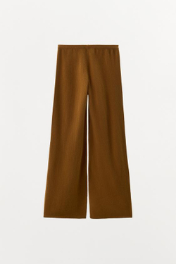 ZARA БРЮКИ ИЗ 100% ШЕРСТИ, МЯГКИЙ КАШТАНОВЫЙ