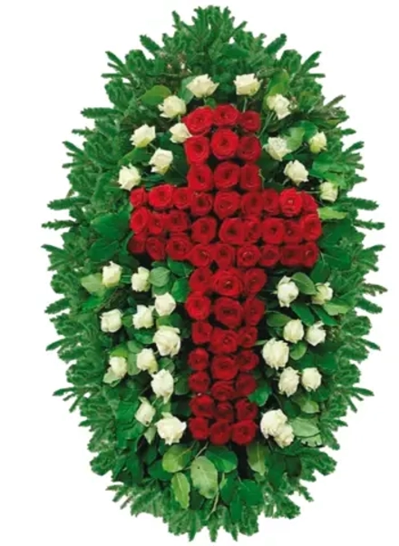Траурный венок из живых цветов №18