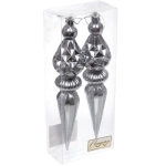 Ёлочные игрушки «Сказочная сосулька» 17,8 см, Графит (набор 2 шт)