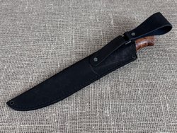 Финский нож Леуку, рукоять мореная карельская берёза