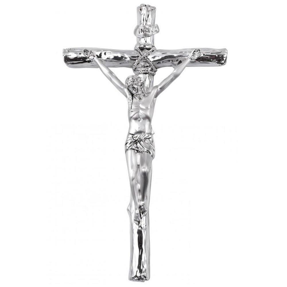 Крест Распятие Иисуса Христа в серебре. 13 х 23 см