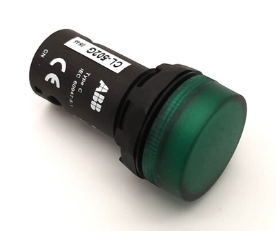 Лампа зеленая со встроенным светодиодом ABB CL-502G, 24В AC/DC 1SFA619402R5022