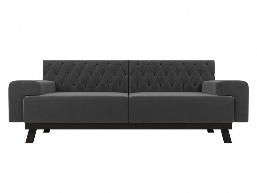 Диван прямой Мюнхен Люкс, Серый, Велюр, 109125