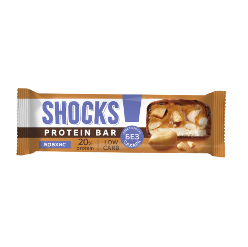 Батончик глазированный FitnesShock 50 гр. Арахис