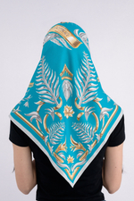 Платок «Тигр Еврейской автономной области. Аквамарин»