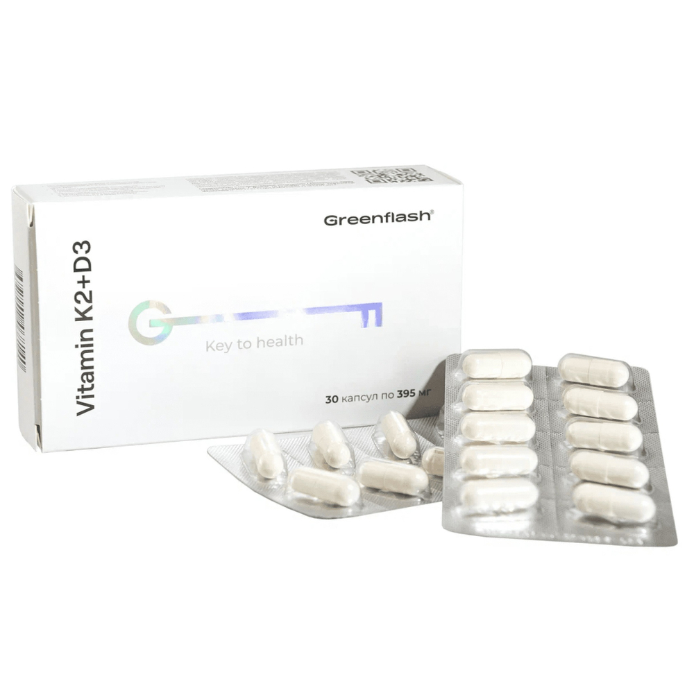 Greenflash Vitamin Витамин K2+D3 в активной форме, 30капсул