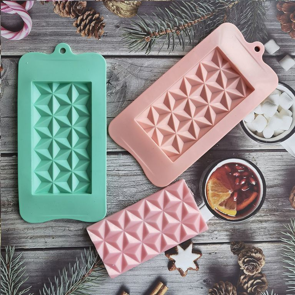 Форма силиконовая для шоколада «Плитка пирамиды»