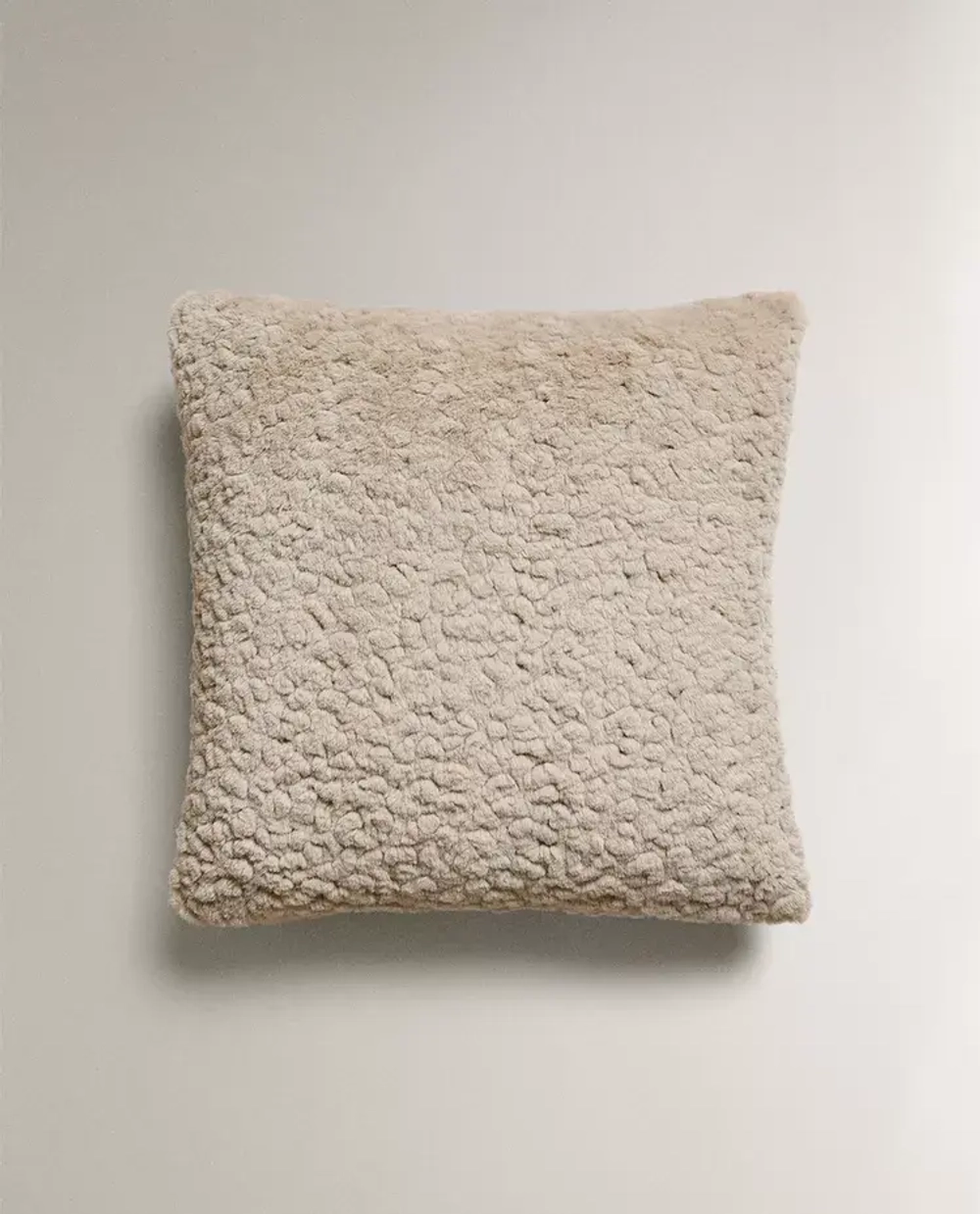 ZARA HOME НАВОЛОЧКА ДЛЯ ДЕКОРАТИВНОЙ ПОДУШКИ ИЗ ИСКУССТВЕННОЙ ШЕРСТИ, СЕРЫЙ