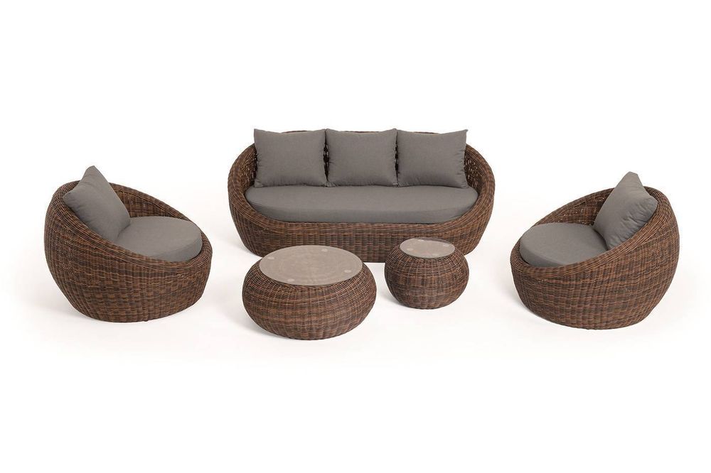 "Барселона" лаунж-зона из искусственного ротанга, цвет коричневый