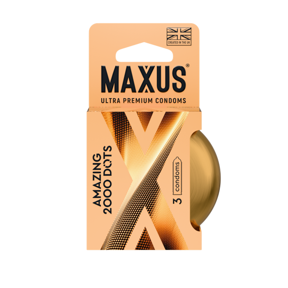 Презервативы MAXUS 2000 Amazing Dots №3 в железном кейсе, точечные, 3 шт