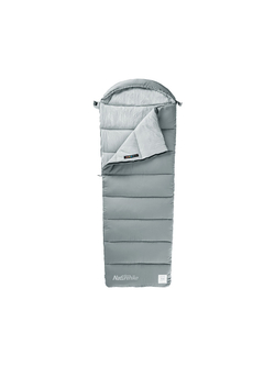 Мешок спальный Naturehike Envelope M400, (190+30)х80 см, (правый) (ТК: +1C), серый
