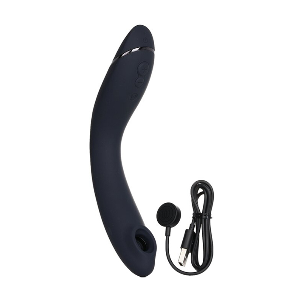 Темно-серый вибромассажёр 17,6см для точки G c вакуумной стимуляцией Womanizer OG Pleasure Air for the G-Spot Vibrator & Stimulator Dark Gray WZ171SG5