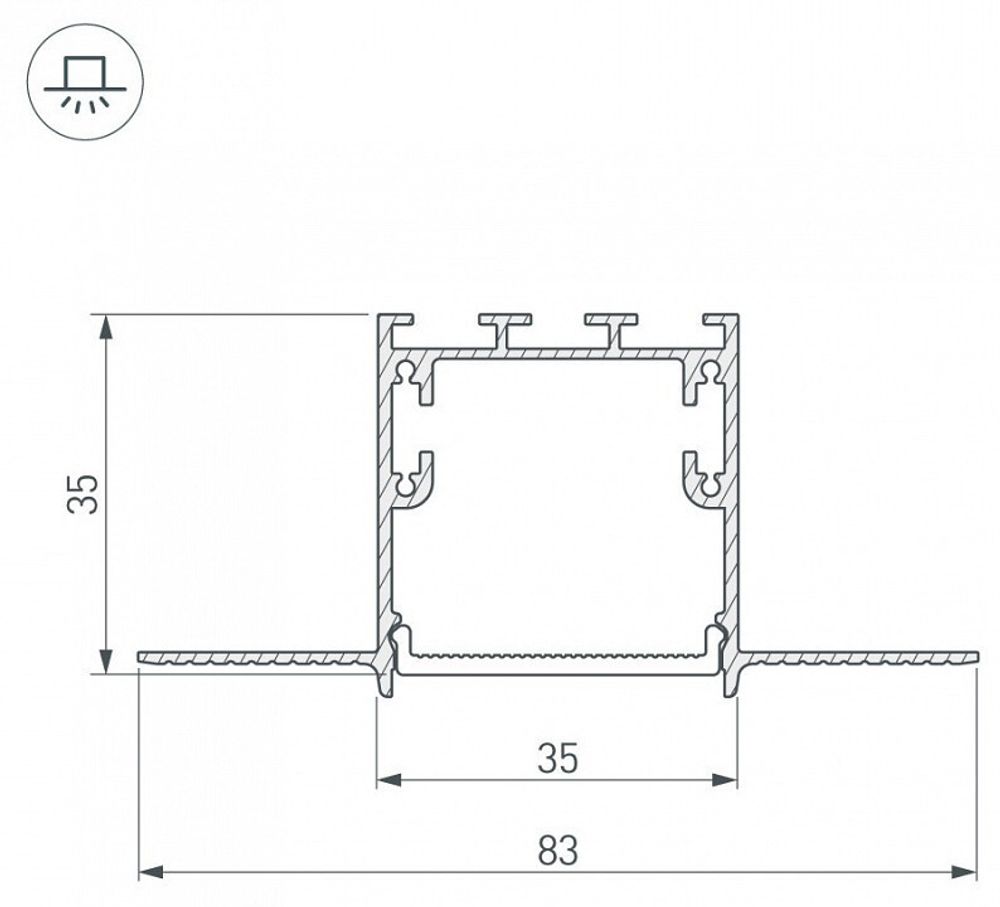 Соединитель угловой L-образный накладной Arlight S-LUX 030093