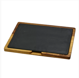 Блюдо прямоугольное 24*33см.чугун на д/подставке LAVA