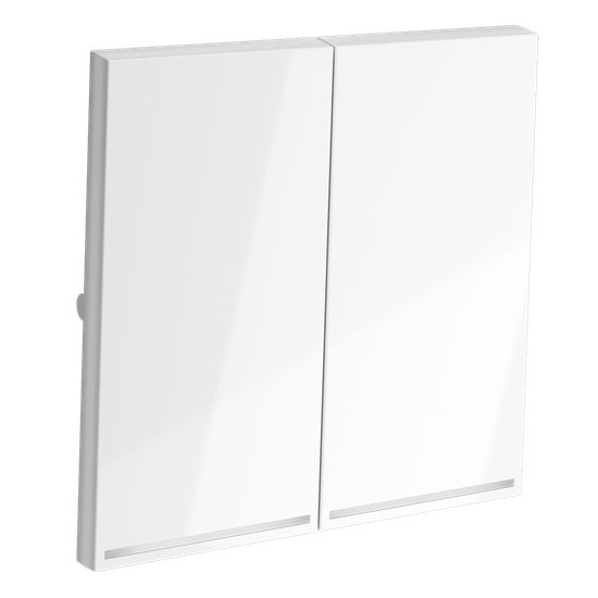 Клавиши для выключателя/переключателя двухклавишного с подсветкой, S70 (белый глянцевый)