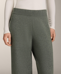 OYSHO Прямые брюки с резинкой по бокам, темный хаки